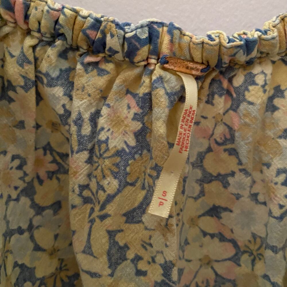 Free People Women's James Smock Top, Chambray Combo - Picture 7 of 16